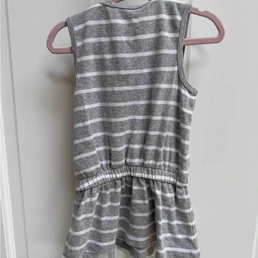 Carter's 3T Girls Gray and White Striped Tank Top Sleeveless Dress